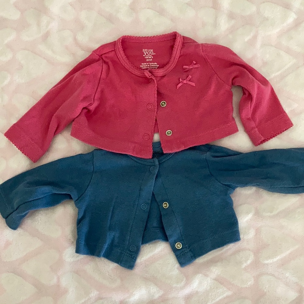 2 baby girl bolero cardigans 0-3 m
